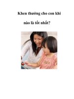 Khen thưởng cho con khi nào là tốt nhất? potx
