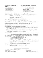 ĐỀ VÀ HƯỚNG DẪN LÀM BÀI THI TOÁN VÀO 10 (2010-2011)