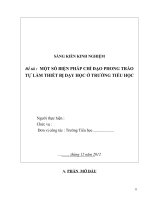 MỘT SỐ BIỆN PHÁP CHỈ ĐẠO PHONG TRÀO TỰ LÀM THIẾT BỊ DẠY HỌC Ở TRƯỜNG TIỂU HỌC