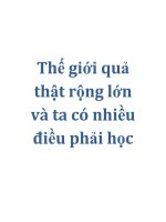 Thế giới quả thật rộng lớn và ta có nhiều điều phải học docx