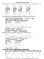 ĐỀ ÔN TUYỂN SINH VÀO LỚP 10 Môn TIẾNG ANH Đ26