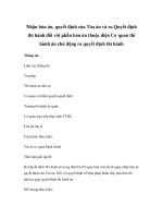 Nhận bản án, quyết định của Tòa án và ra Quyết định thi hành đối với phần bản án thuộc diện Cơ quan thi hành án chủ động ra quyết định thi hành docx