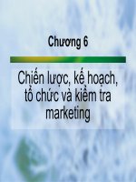 Chương 6: Chiến lược, kế hoạch, tổ chức và kểm tra markerting pps
