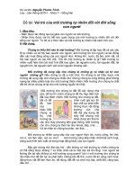 đề tài: vai trò của môi trường tự nhiên đối với đời  sông con người