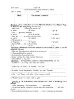 bài kiểm tra TA lớp 6