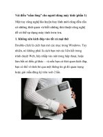 Vài điều “nằm lòng” cho người dùng máy tính (phần 1) potx