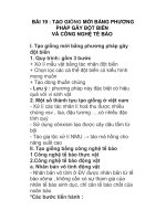 BÀI 19 : TẠO GIỐNG MỚI BẰNG PHƯƠNG PHÁP GÂY ĐỘT BIẾN VÀ CÔNG NGHỆ TẾ BÀ o ppt
