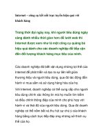 Internet – công cụ kết nối trực tuyến hiệu quả với khách hàng pptx