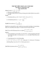 THI THỬ MÔN TOÁN LẦN 3 NĂM 2011 ĐẠI HỌC SƯ PHẠM HÀ NỘI pdf