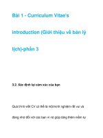 Bài 1 - Curriculum Vitae''''s introduction (Giới thiệu về bản lý lịch)-phần 3 docx