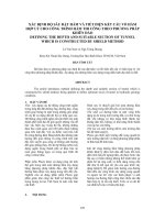 Xác định độ sâu đặt hầm và tiết diện kết cấu vỏ hầm cho công trình hầm thi công pptx