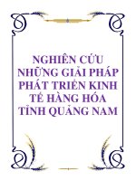 NGHIÊN CỨU NHỮNG GIẢI PHÁP PHÁT TRIỂN KINH TẾ HÀNG HÓA TỈNH QUẢNG NAM ppt