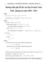 Dap an Toan TS lop 10 Quang Tri nam 2010-2011