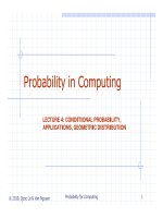 LECTURE 4: CONDITIONAL PROBABILITY, APPLICATIONS, GEOMETRIC DISTRIBUTION pdf