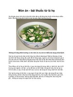 Món ăn - bài thuốc từ lá hẹ doc