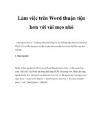 Làm việc trên Word thuận tiện hơn với vài mẹo nhỏ pps