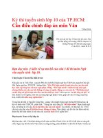 2010,2011_''''Cần điều chỉnh đáp án môn Văn'''' Kỳ thi tuyển sinh lớp 10 của TpHCM