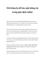 8 lời khuyên để bảo mật thông tin trong giao dịch online docx
