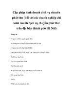 Cấp phép kinh doanh dịch vụ chuyển phát thư (đối với các doanh nghiệp chỉ kinh doanh dịch vụ chuyển phát thư trên địa bàn thành phố Hà Nội) ppt