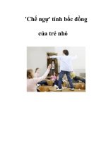''''Chế ngự'''' tính bốc đồng của trẻ nhỏ ppt