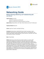 Network Planning, Monitoring, and Troubleshooting with Lync Server