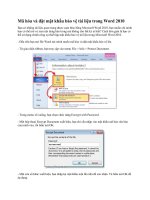 Mã hóa và đặt mật khẩu bảo vệ tài liệu trong Word 2010 pptx
