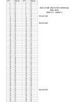 đáp án thi đại học môn lý năm 2010