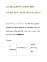 Unit 16: GLORIA GUSTO, TOM ATKINS AND TERRY ARCHER-phần 1 ppt