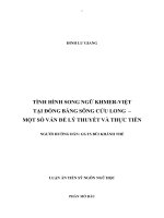 TÌNH HÌNH SONG NGỮ KHMER VIỆT  tại ĐỒNG BẰNG SÔNG cửu LONG  –   một số vấn đề lý THUYẾT và THỰC TIỄN