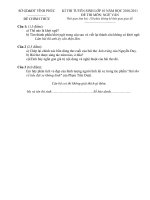 ĐỀ THI TUYỂN SINH VÀO LỚP 10 VĨNH PHÚC