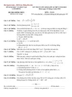 ĐỀ THI + ĐÁP ÁN TOÁN TS 10 NĂM 2010 2011