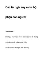 Các từ ngữ suy ra từ bộ phận con người potx