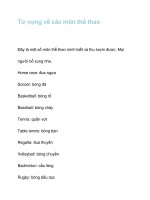 Từ vựng về các môn thể thao ppt