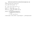 Hướng Dẩn Giải Đề Thi vào Lớp 10 PTTH năm học 2010 - 2011 của tỉnh Nghệ An