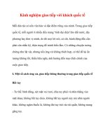 Kinh nghiệm giao tiếp với khách quốc tế docx