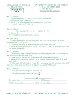 ĐỀ THI VÀO 10 NĂM HỌC 2010 - 2011