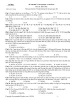 Đề thi thử đại học, cao đẳng môn hóa học - Mã đề 001 ppsx