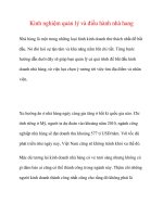 Kinh nghiệm quản lý và điều hành nhà hang docx