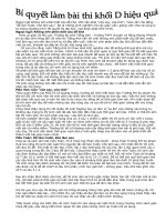 Bí quyết làm bài thi khối D hiệu quả ppt