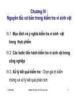 Chương IV: Nguyên tắc cơ bản trong kiểm tra vi sinh vật ppsx
