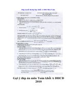 Đáp án đề thi Đại học Môn Toán - 2010