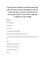 Cấp lại giấy phép thành lập Văn phòng đại diện thương nhân nước ngoài trong Khu công nghiệp, Khu chế xuất và Khu công nghệ cao sinh học trên địa bàn Hà Nội theo qui định tại điểm a, khoản 1, Điều 11 Nghị định 72/2006/NĐ-CP ngày 25/7/2006 pptx