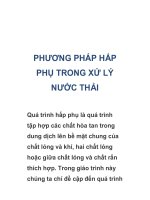 PHƯƠNG PHÁP HẤP PHỤ TRONG XỬ LÝ NƯỚC THẢI pptx
