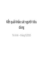 Tài liệu nghiên cứu người tiêu dùng tại Trà Vinh