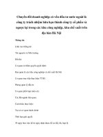 Chuyển đổi doanh nghiệp có vốn đầu tư nước ngoài là công ty trách nhiệm hữu hạn thành công ty cổ phần và ngược lại trong các khu công nghiệp, khu chế xuất trên địa bàn Hà Nội pdf