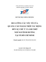 đo lường các yếu tố của quảng cáo ngoài trời tác động đến sự chú ý và ghi nhớ nơi người đi đường tại tp.hồ chí minh