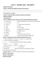 Unit 1 - HOMELIFE - READING