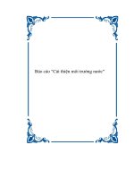 Báo cáo cải thiện môi trường nước   luận văn, đồ án, đề tài tốt nghiệp