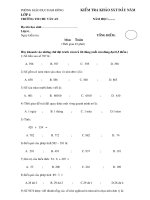 Đáp án & đề thi khảo sát CLĐN toán lớp 4