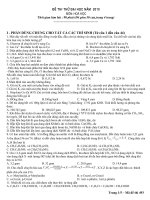ĐỀ - ĐÁP ÁN THI THỬ ĐH _ HOÁ 2010